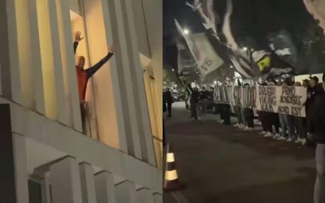  都體：尤文球迷來到酒店外支持新主帥，圖多爾向球迷們揮手致意