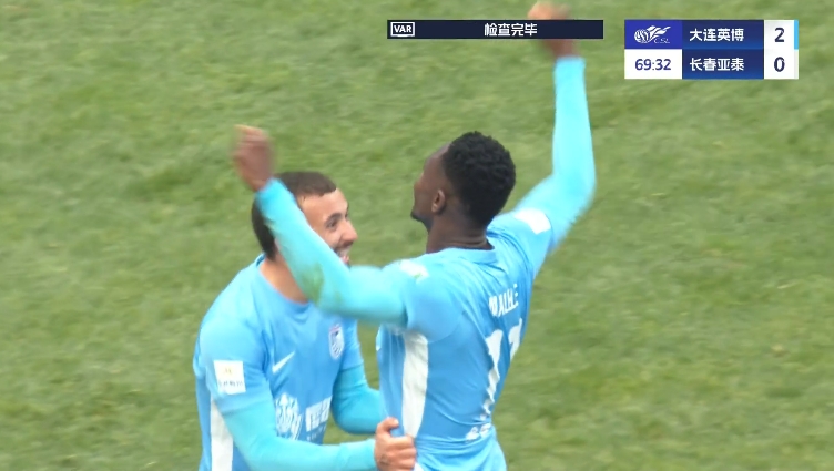  馬萊萊大連處子球！呂焯毅助攻馬萊萊破門，大連英博2-0亞泰